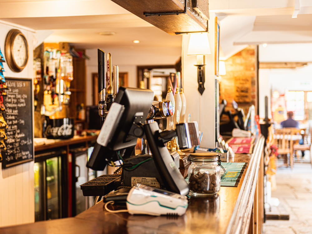 the corner of the main bar area at the horse and groom